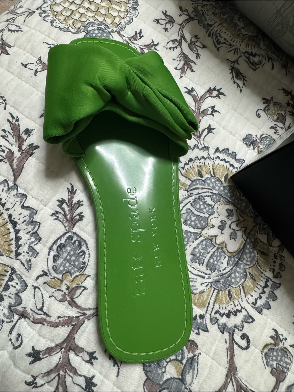 kate spade New York Green Bow Slide Sandals NIB